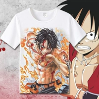 Phim hoạt hình anime quần áo xung quanh teen cướp biển vua t-shirt Lu Fei Aisi nam giới và phụ nữ những người yêu thích quần áo ngắn tay sticker đồ ăn dễ thương