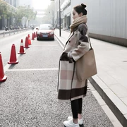 [Tiền gửi] áo len nữ phần dài Hàn Quốc phiên bản 2018 mùa thu và mùa đông mới retro Hồng Kông hương vị sọc len áo