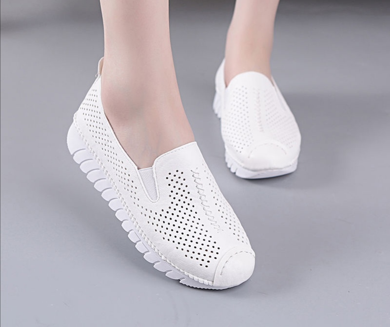 7771 White And Breathable2021 Spring and summer Women's Shoes Doug shoes soft sole non-slip pregnant woman Flat bottom Single shoes female comfortable Mom shoes Mountaineering Running shoes