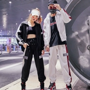 Châu Âu và Hoa Kỳ hip hop quần thể thao giản dị in siêu cháy áo khoác nam và nữ Phiên bản Hàn Quốc của lớp quần áo thủy triều thương hiệu phù hợp với áo khoác