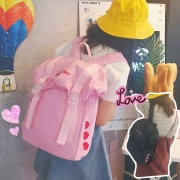 Nhật bản mềm chị cao đẳng gió thư tình yêu thêu vai túi nữ sinh viên công suất lớn Hàn Quốc phiên bản của túi vài ba lô