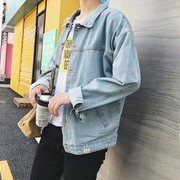 Hồng Kông phong cách đẹp trai denim áo khoác sinh viên Hàn Quốc mùa xuân ulzzang lỏng vài áo khoác xu hướng trai áo sơ mi