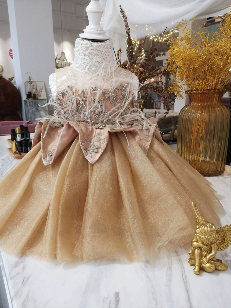 2019 cô gái mới cưới váy hoa cô gái váy đính cườm gạc váy công chúa váy catwalk sinh nhật chủ - Váy trẻ em
