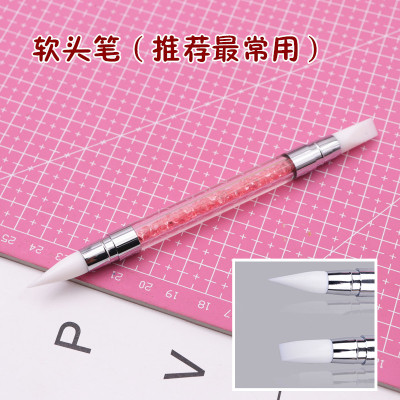 taobao agent Ultra -light clay tool single flash diamond double head soft head pen to create details of silicone soft head wipes to remove fingers