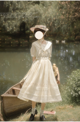 taobao agent Walnut JK [Rosetti] Saichans collar dress generate color rose embroidered tulle skirt, fairy, light LO