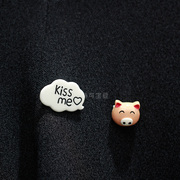 Lợn anh trai kissme phim hoạt hình dễ thương trâm phụ nữ Nhật Bản và Hàn Quốc phụ kiện sinh viên áo khoác thời trang pin