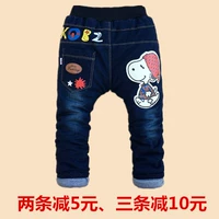 Quần trẻ em mùa đông phần 1-2-3-4-5-6 tuổi Quần bé trai mùa đông Quần jeans cộng với quần cotton trẻ em quần jean nữ sinh