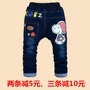 Quần trẻ em mùa đông phần 1-2-3-4-5-6 tuổi Quần bé trai mùa đông Quần jeans cộng với quần cotton trẻ em quần jean nữ sinh