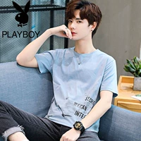 Áo thun nam tay ngắn Playboy thương hiệu áo thun thủy thủ 2019 mới hè nam phiên bản Hàn Quốc của xu hướng quần áo thun - Áo phông ngắn áo ba lỗ nam