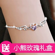 Vòng tay bạc sterling Phiên bản tiếng Nhật và Hàn Quốc của những cô gái đơn giản bạn gái đeo vòng tay Sen cá tính người yêu thích món quà sinh nhật hoang dã - Vòng đeo tay Cuff