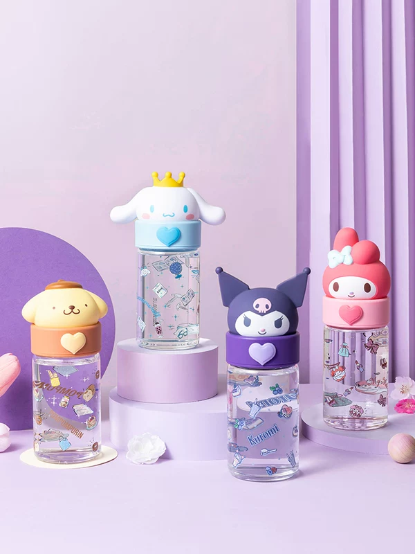 [名创优品 miniso 三丽鸥 玉桂狗 kuromi 美乐蒂 公仔 玻璃杯 水杯子 360ml]