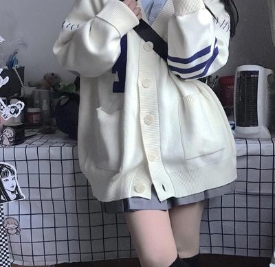 taobao agent Demi-season student pleated skirt, cardigan, sweater, clothing, uniform, long sleeve, for transsexuals