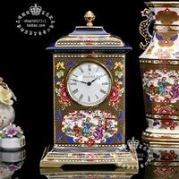 Британский ватгвуд богатый пиони -павильон масоны золото голубое золото 1994 Керамические часы