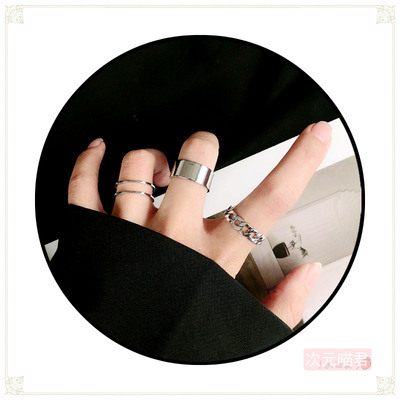 taobao agent Metal one size ring, Lolita style, punk style