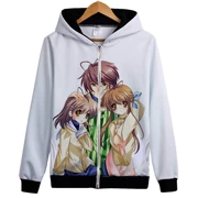 Hình ảnh Clannad tùy chỉnh loạt Okazaki Peng cũng hoạt hình anime xung quanh dây kéo áo len trùm đầu áo khoác cardigan