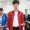 Chen Linong với cùng một quần áo kẻ sọc màu đỏ dài tay áo sơ mi sân bay nam giới và phụ nữ lỏng lẻo áo khoác kem chống nắng áo sơ mi thần tượng trainee áo sơ mi sọc caro nữ tay dài