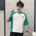 Ulzzang ngắn tay của nam giới lỏng lẻo vài năm điểm tay áo nửa-shirt Hàn Quốc phiên bản của xu hướng sinh viên Harajuku t-shirt bf gió áo sơ mi áo khoác đôi nam nữ Áo khoác đôi