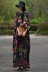 [Butterfly Love] Su Xin tự may váy phong cách dân tộc mùa xuân và mùa thu của phụ nữ retro nút đĩa váy dài in hình lỏng - Váy dài Váy dài