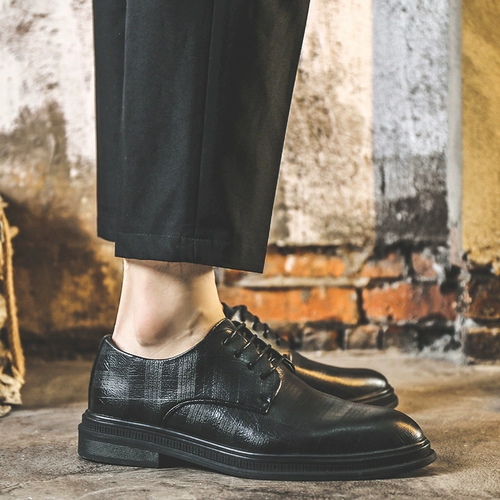 Летний дышащий черный пиджак классического кроя, в британском стиле, мягкая подошва, подходит для подростков