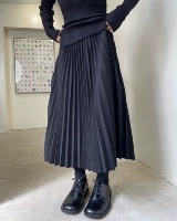 Профрастинация / универсальная и тонкая талия плотная талия, плиссированная юбка, черный и серый цвет, два цвета