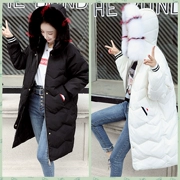 Chống mùa xuống áo khoác nữ phần dài trên đầu gối 2018 mới thời trang Hàn Quốc trùm đầu độn lỏng áo khoác đặc biệt cung cấp