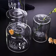 Đơn giản nhỏ lỗ thủy tinh lọ Bắc Âu chịu nhiệt chai hương liệu đơn giản hoa khô bình hoa máy tính để bàn in ấn trang trí nhà - Vase / Bồn hoa & Kệ