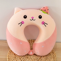 Розовая кошачья память хлопковая подушка шеи
