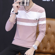 Mùa xuân mỏng nam áo sơ mi V-Cổ người đàn ông mới của dài tay T-Shirt Hàn Quốc phiên bản của khí đẹp trai 桖 mặc bên ngoài áo sơ mi quần áo phổ biến của nam giới áo phông rộng nam