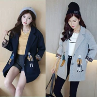 Áo len nữ ngắn 155 cm phụ nữ nhỏ của quần áo 150 cm cao Qiu Nizi coat đoạn ngắn mùa thu và mùa đông mô hình áo dạ nữ dáng ngắn