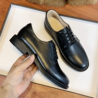 Мягкая воловья кожа черного цвета (высота каблука 2,5 см) [подкладка из кожи]