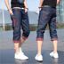 Mùa hè quần short denim thủy triều của nam giới nửa bảy jeans phần mỏng 7 quần nam năm quần của nam giới 2017 ống túm Cao bồi