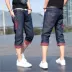 Mùa hè quần short denim thủy triều của nam giới nửa bảy jeans phần mỏng 7 quần nam năm quần của nam giới 2017 ống túm quần đũi nam Cao bồi