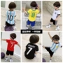 Komori cậu bé bóng đá quần áo 2018 mùa hè trẻ em mới ngắn tay T-Shirt thoải mái bé World Cup đồng phục bóng đá váy trẻ em