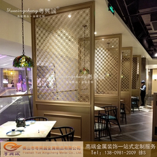 Резная перегородка 卡座烤漆不锈钢镂空雕花隔断 中式不锈钢屏风 铝屏风玄关定制促销