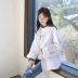 Trắng denim jacket nữ 2018 mới của Hàn Quốc phiên bản của mùa xuân và mùa thu áo khoác áo khoác lỏng BF hoang dã mỏng ngắn áo triều vest nữ công sở Áo khoác ngắn