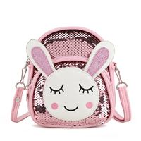 Детская сумка, детская сумка через плечо для принцессы, милый кролик, блестки для ногтей, сумка на одно плечо, в корейском стиле
