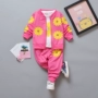 Bộ đồ bé gái 2018 mới mùa thu quần trẻ em cotton nữ bé mùa hè hai mảnh set 3-4 tuổi 5 thủy triều quần dài cho bé gái