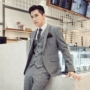 Bộ đồ vest nam mỏng Hàn Quốc chú rể váy cưới Bộ đồ nhỏ nam kiểu Anh phù hợp với ba bộ - Suit phù hợp quần nam