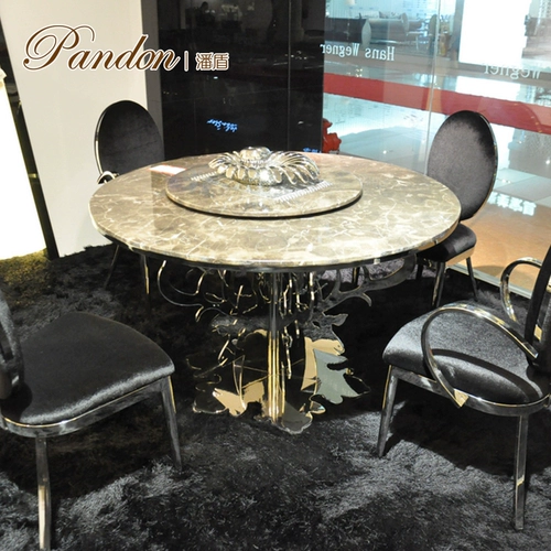 Современная мраморная домашняя крутящаяся модная мебель из нержавеющей стали
