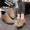 Booties nữ mùa xuân và mùa thu và mùa đông dày với giày bốt Martin phong cách Anh giày da cao cổ nữ