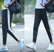 Hàn quốc phiên bản của xu hướng của dải trắng thể thao quần nam tự trồng chân halon cơ thể quần âu giản dị stretch chân chặt chẽ chùm feet dài-khoảng cách quần