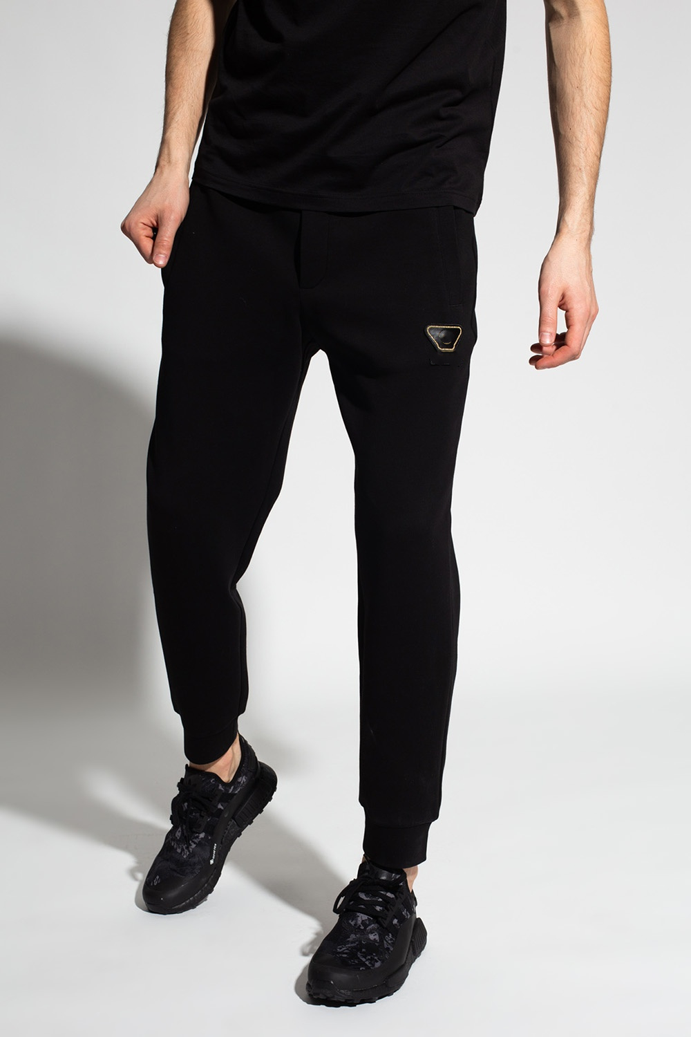 Black Funny Smile【 Original factory 】 $ 2600 high-end Italy Line , 21 years new pattern Self cultivation Tie one's feet male leisure time motion trousers