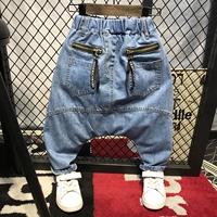 Весенние осенние хлопковые джинсовые детские штаны для мальчиков, в корейском стиле