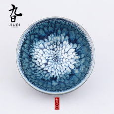 Здание 建阳建盏茶杯百花油滴鹧鸪斑天目釉手工功夫品茗主人单杯茶具套装