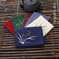Японский ароматизированный чай, хлопковый чайный сервиз с аксессуарами, ручная роспись, орхидея, увеличенная толщина, из хлопка и льна