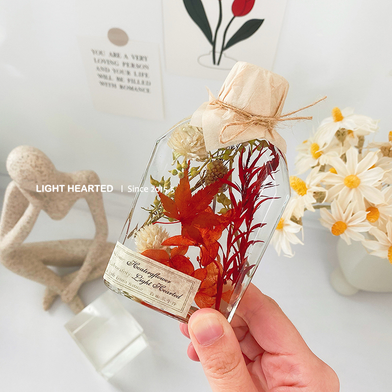 "Adore" Yiye Zhiqiu 100MlImmortal flower  Dried flower Botany specimen float bottle 520 lover mother festival gift confidante Birthday gift