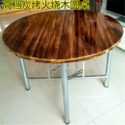 Hộ gia đình gỗ carbonized củi gỗ gấp lớn bàn tròn khách sạn bàn tròn bàn tròn bàn tròn bàn tròn lớn - Bàn