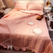 2018 new multi-chức năng chần bông công chúa nhỏ ren ba chiều hoa rửa bông thoải mái trải giường ba mảnh