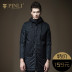 PINLI sản phẩm mùa thu nam dài áo bông Slim trùm đầu áo khoác nam B163605295 Bông