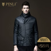 PINLI sản phẩm đứng cổ áo bông mỏng phù hợp với nam giới ấm áo khoác mùa thu và mùa đông xu hướng quần áo B174105447